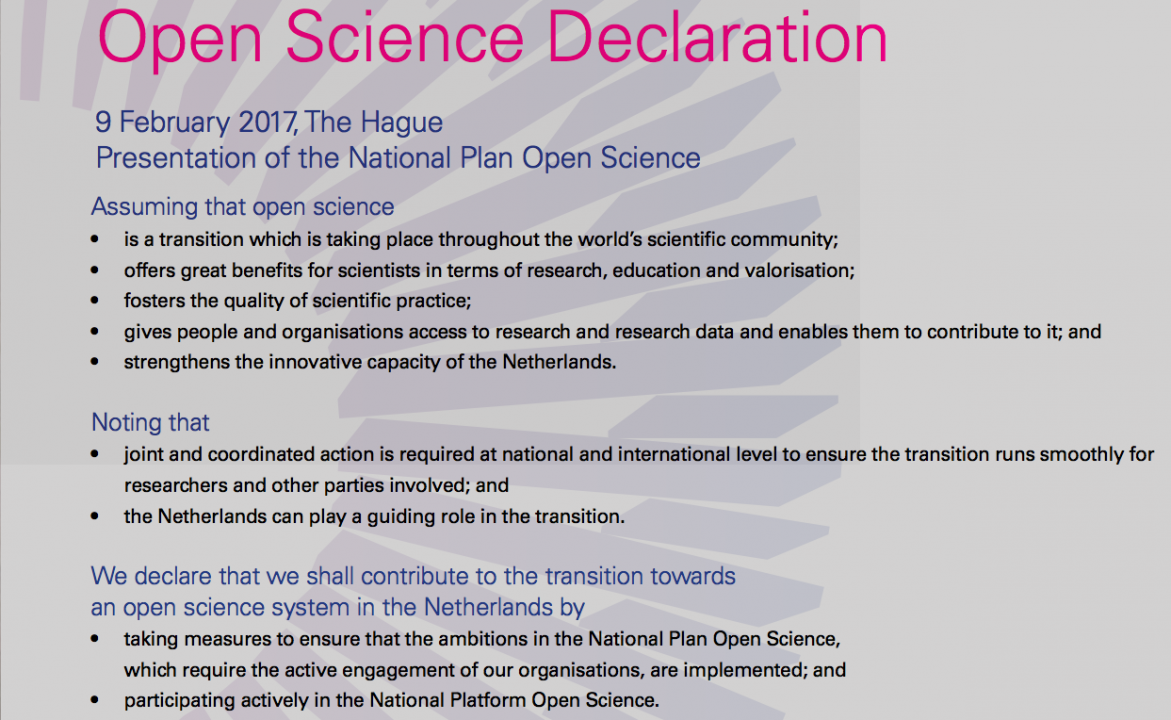 Dutch National Open Science Plan